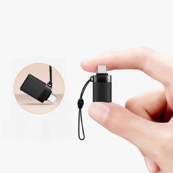 Adaptor USB 3.0 la Type-C, portabil, viteza de pana la 10 Gb/s, Gonga®, culoaremodel Negru