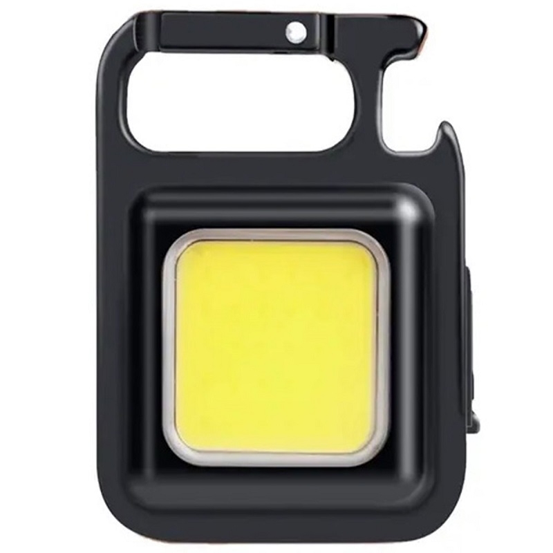 Lanterna LED tip breloc, cu carabina si desfacator sticle, lumina COB x36, putere de 6 W, Gonga®, culoaremodel Negru