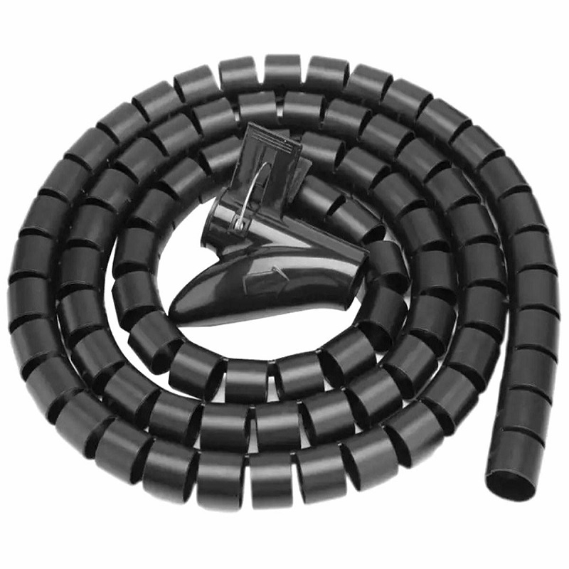 Organizator flexibil pentru cabluri, 2 m lungime, Gonga®, culoaremodel Negru